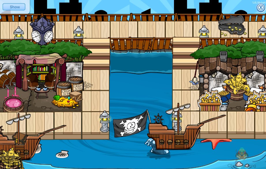 CheddarPeng's tweet image. Come on down to the pier! Maybe the pirates brought some goodies to sell..