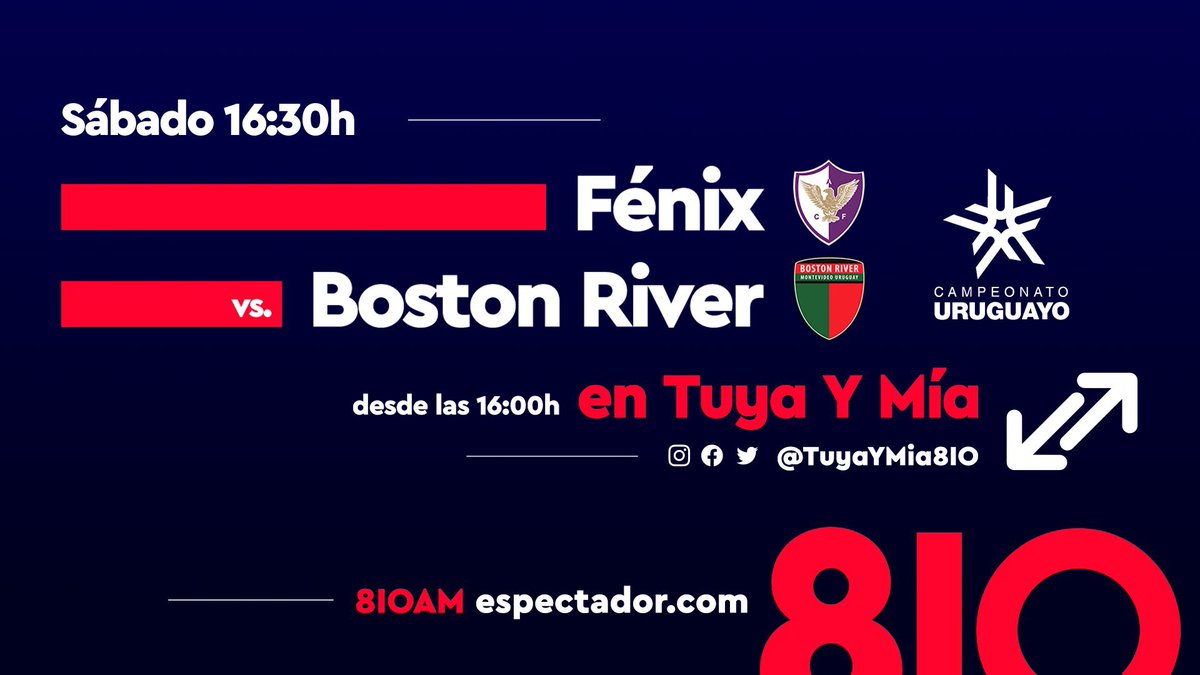 #Apertura
Continúa la 5ta. y la vivís por @ElEspectador810:

⏰ 16:30
⚽️ <a href="/CAFenix_/">Centro Atlético Fénix</a>-<a href="/bostonriver/">BOSTON RIVER</a> 
🎤 <a href="/MauriPanizza/">Mauricio Panizza</a> <a href="/ACiancioBruni/">Andrés Ciancio Bruni</a> #Willy <a href="/JuanCholoRodri1/">Cholo Locutor🎤🎧</a> 

⏰ 19:00
⚽️ <a href="/DefensorSp/">Defensor Sporting</a>-<a href="/PlazaColonia/">Club Plaza Colonia</a> 

🔄 Circuito CORI 

🌍 Espectador.Com/envivo