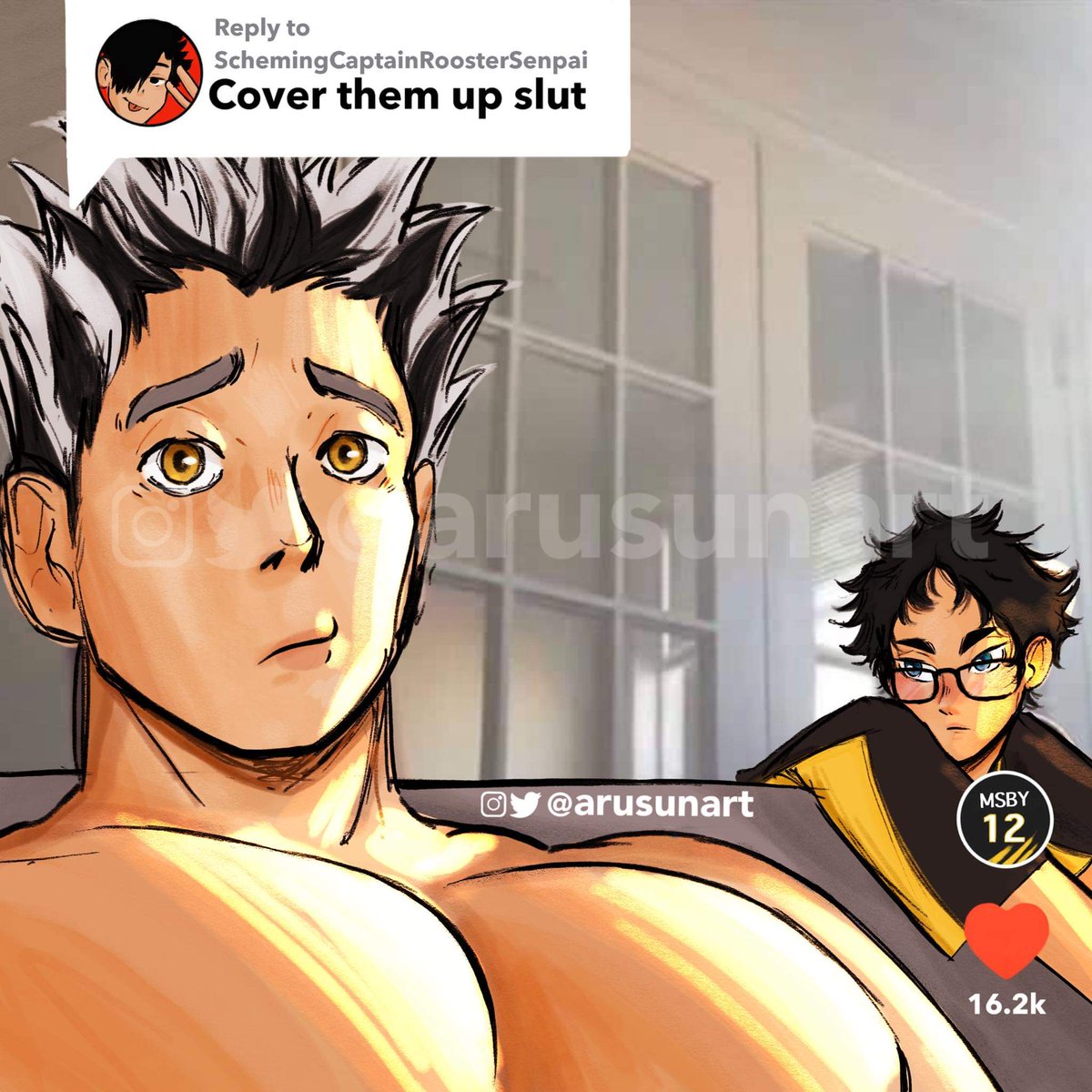 arusunart's tweet photo. When your bestie...
#bokuto #akaashikeiji #kurootetsurou #BokuAka #haikyuufanart https://t.co/2mp1WoluAF