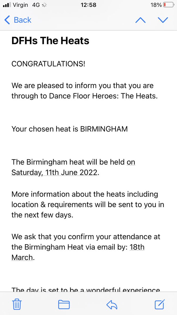 Thank you SO much @dfHeroesUK ! Only gone and got through to The Heats 💃🕺. Cannot wait @TiasCrown1 ☺️😁😍 

#TiasCrownCharity
#DancersMakingADifference
#DanceFloorHeroes
#MakingDanceDreamsComeTrue