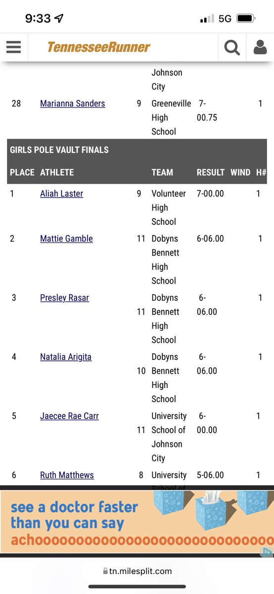 vhstrackxc's tweet photo. Also great job from Aliah Laster placing first in the girls pole vault! https://t.co/sc07ugdFUG