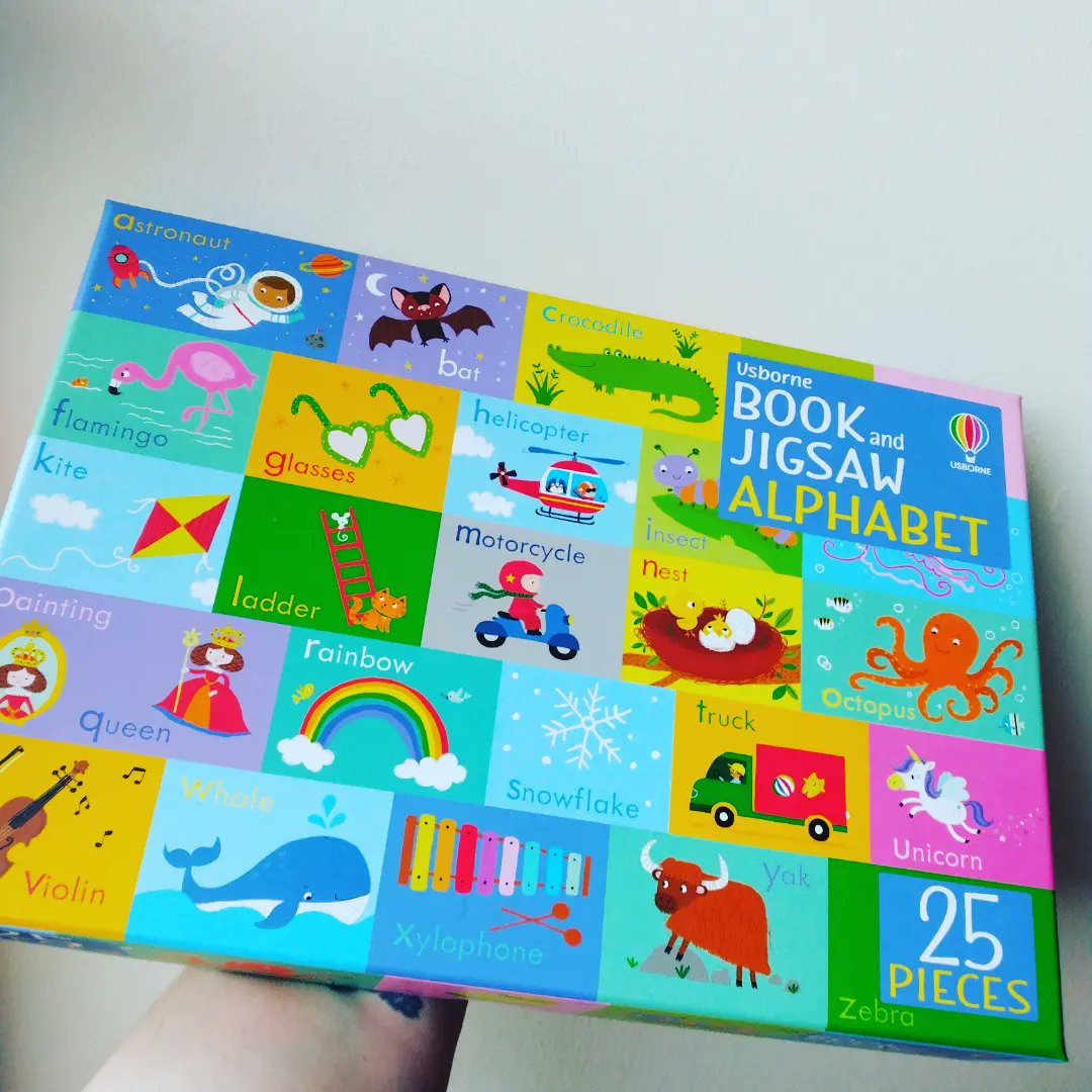 BooksbyNicola's tweet photo. Have I shown you these yet? Gorgeous 25 piece educational jigsaws. Good sized, sturdy pieces. They come with a book. I LOVE the illustrations, what do you think? They're Β£9.99 each #booklady #htlmp #readytopost #popupbookshop #usborne #jigsaws #giftideas #alphabet #colours https://t.co/uBJAjU7g5a
