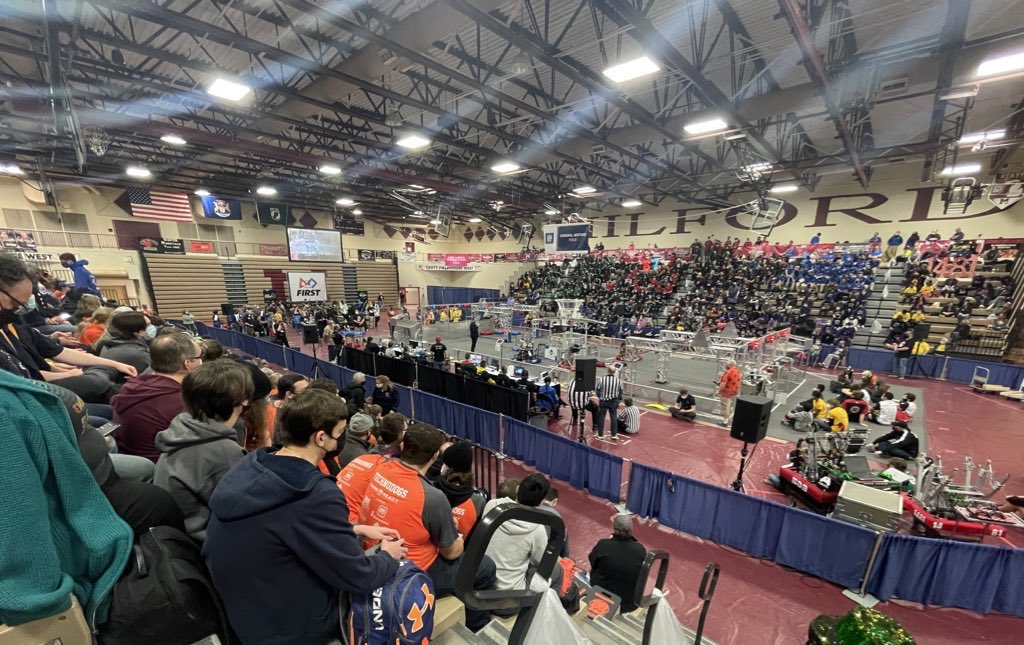 ChelseaRobots's tweet photo. Ready for Day 2 at our Milford Qualifier. 1502 wishes good luck and lots of fun to all our fellow competitors and alliances. @ChelseaSchools @RoboZoneShow #RAPIDREACT https://t.co/vqKmYPXeuE