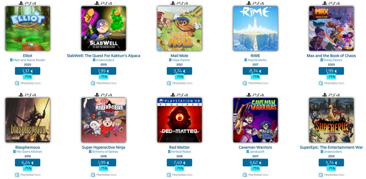 🔥 Medio centenar de #VideojuegosEspañoles 🇪🇸 de oferta en la tienda de #PlayStation #PS4 #PS5 ⬇️
devuego.es/bd/tienda/play…