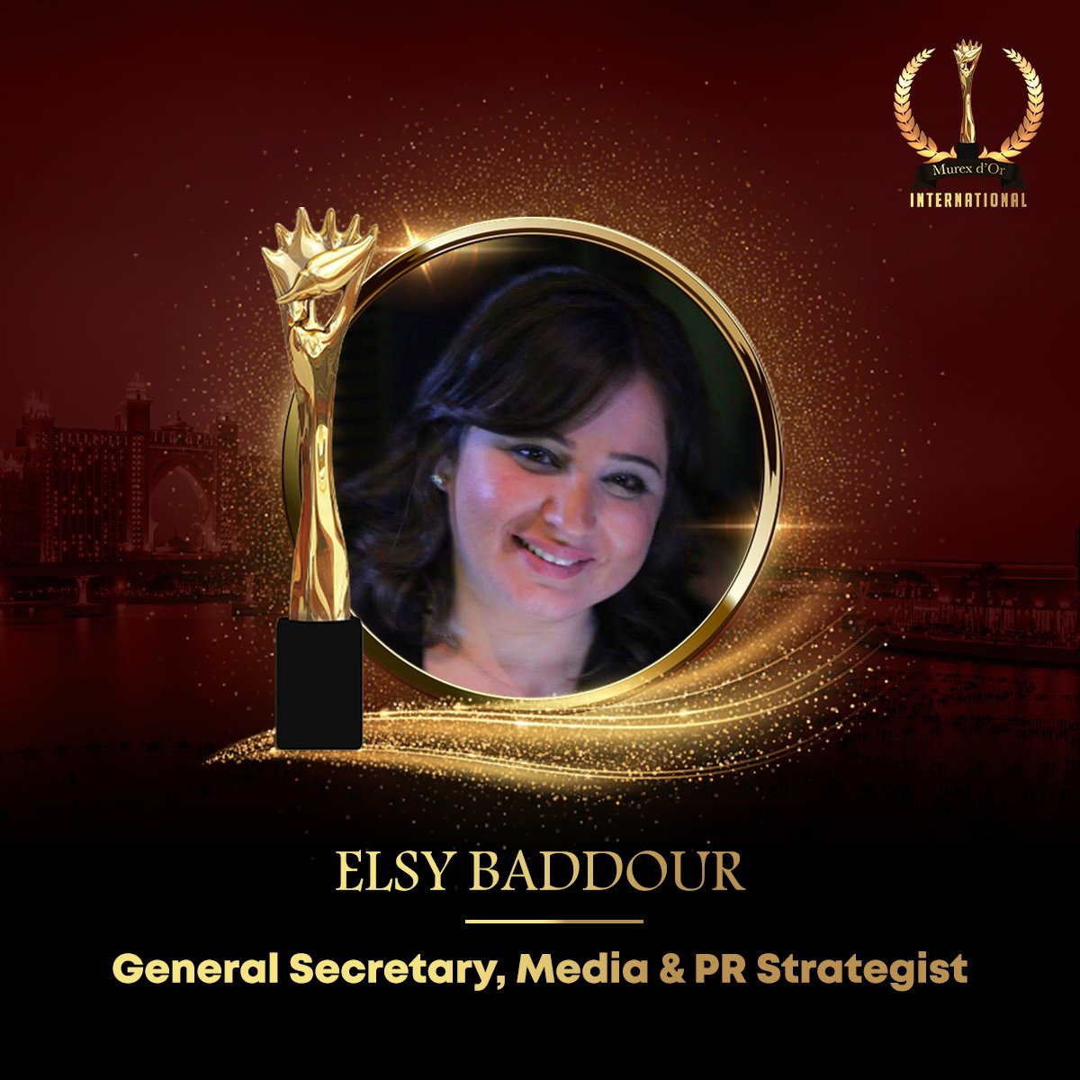 Media Consultant, PR Strategist &amp; Event Planner, Founder of "Sky-High"

@skyhighlb @elssybaddour

#MurexDOrInternational 
#MurexDOrDubai
#MurexDOr