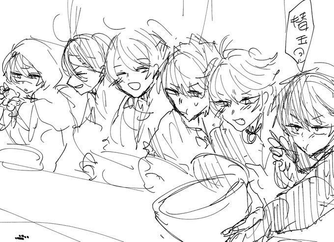 江水メンツで蕎麦食ってる絵が描きたい… 