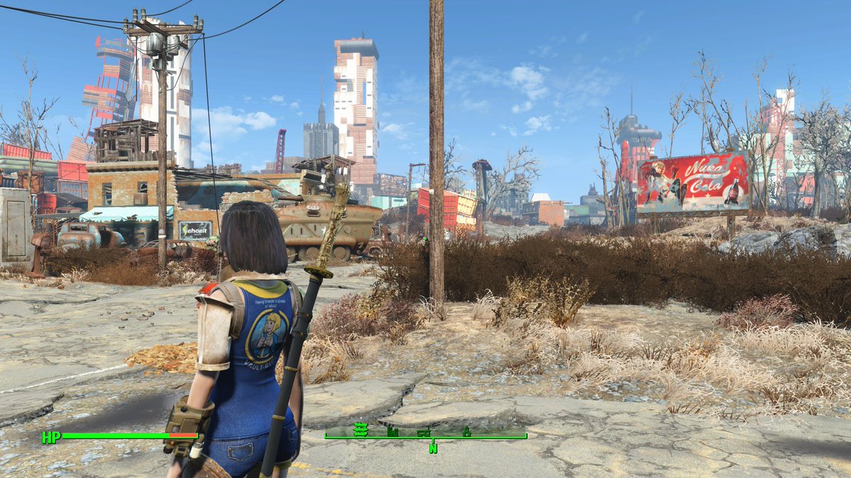 anantara044's tweet image. #Fallout4 #automatron
土地の緑化MODと色強化MODを入れてみましたｗ
少しはキレイになったように見えますｗ
林立する木が欲しいんですけどMODは松の木ばかりでボストンは松が有名なのか核で荒地になってから200年経ってるので大きな木もあるだろうし草木でボウボウだと思うんですが・・・
