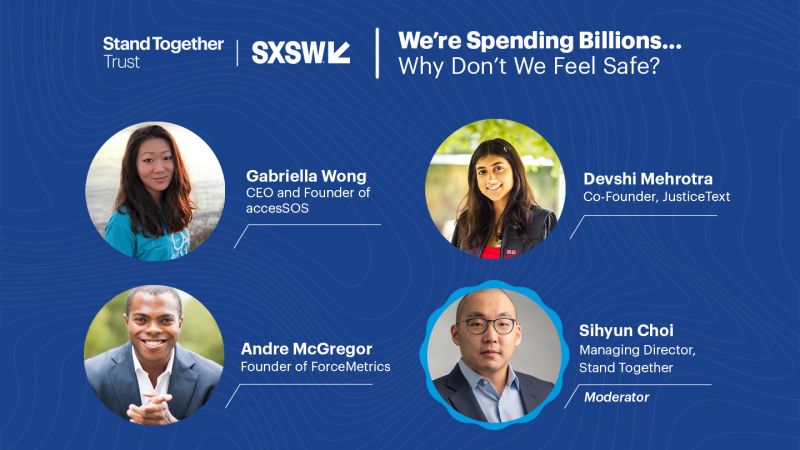 911access's tweet photo. accesSOS founder @gabbymeggy is in Austin, TX! She’ll be speaking at @SXSW with @Together_trust. ⚖️ Check out the panel, We’re Spending Billions…Why Don’t We Feel Safe? March 12, 2022, 11:30am Marriott Courtyard
#StandTogetherAtSXSW https://t.co/NeTz9euL0N https://t.co/n4OOIhcJKJ