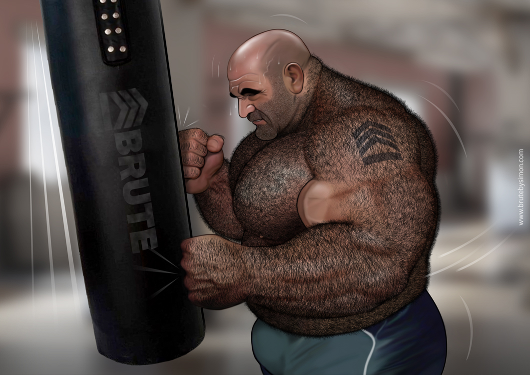 ...punchingbag #boxing #punch #illustration #gayillustration #brutebysimon.