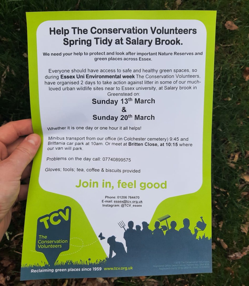 Volunteer &amp; Join us for our annual spring tidy TOMORROW in #greenstead #colchester let's look after our green spaces together ❤ Join in for an hour or a whole day - it's all is appreciated! 

<a href="/essexsuevents/">Essex SU Events</a> <a href="/Essex_CC/">Essex County Council</a> <a href="/loveessexuk/">Love Essex</a> <a href="/yourcolchester/">Colchester City Council</a> <a href="/Uni_of_Essex/">University of Essex</a> <a href="/vteamessex/">Essex SU VTeam</a>