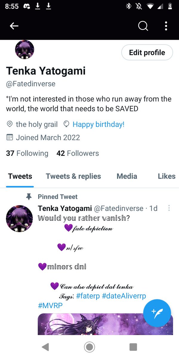 Today is tenka and @BellumIshtar  mun's birthday  I'll be seeing this on both my accounts today!