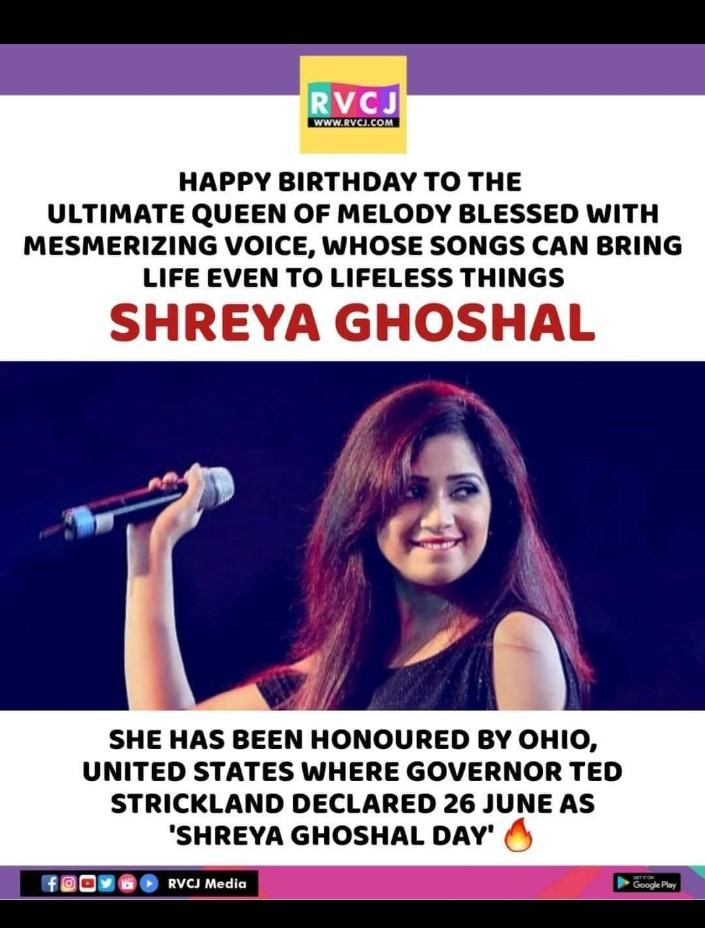 Happy Birthday Shreya Ghoshal      one of my favourite singer  