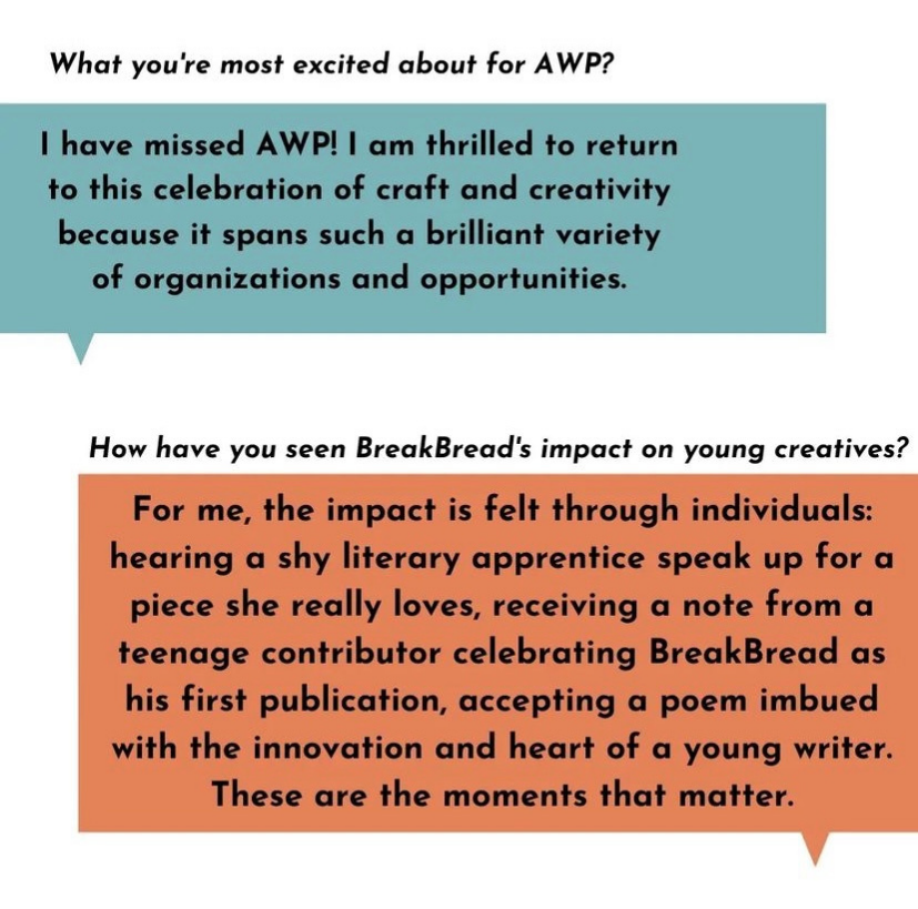 Jamielynwrites's tweet photo. #AWP22 is around the corner, and the @breakbreadproj team is ecstatic to take part in our first ever panel!
Meet one of our panelists: Jamie Logan, Managing Editor. Head to either my or BreakBread’s Instagram to check out her bio 🤩🧡✏️
#breakbreadproject #awp #youngcreatives https://t.co/6MC6SBpqpG
