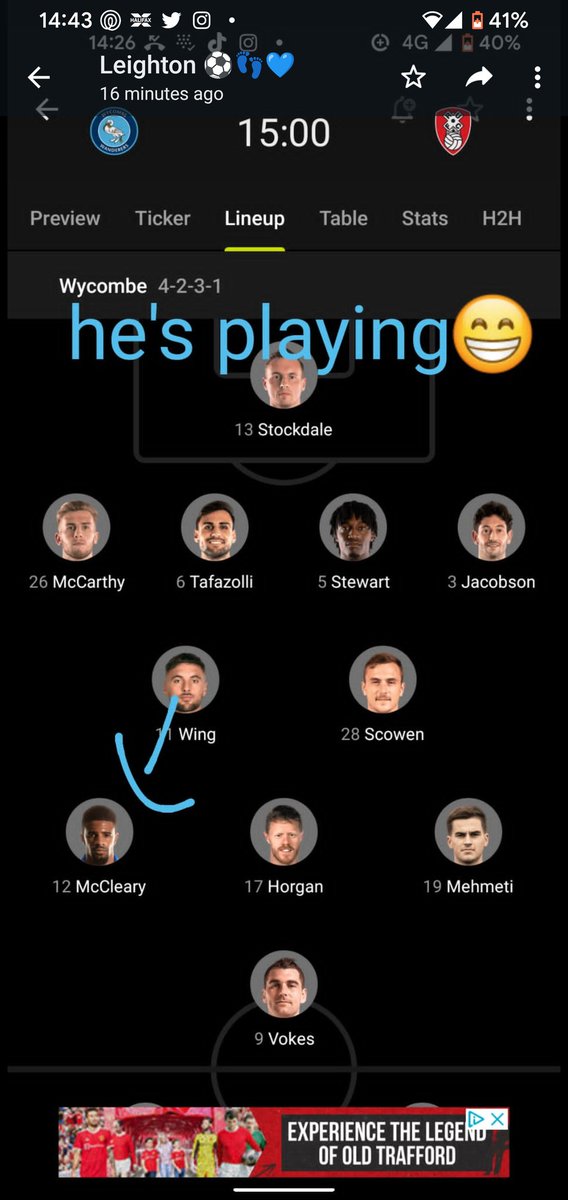 sarndonna's tweet photo. I love it when the teenager actually gets excited about stuff 😂 he's at Adams park stadium today excited to see @gmccleary12 play for @wwfcofficial he would of been gutted if he wasn't playing! Garath he has made a sign to get your attention! Good luck Wycombe Wanderers! https://t.co/itPzwyVLbj
