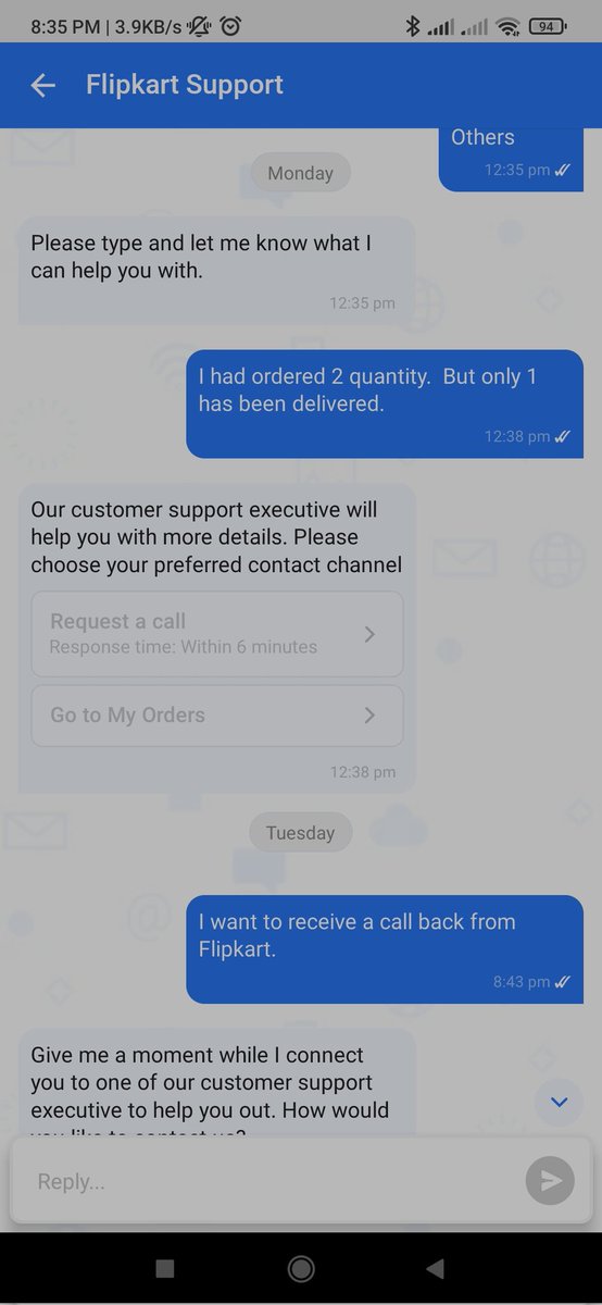 abhishek714's tweet photo. I think you guys don't care about the problem of the customer and this is happening not once but continuously.  thank u team @Flipkart @flipkartsupport https://t.co/fvib886KFP
