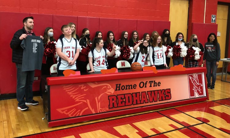 maurabanderson's tweet photo. No better way to kick off a Friday than by celebrating our @SOTEAM203FIRE Bball Team as they head off to state ❤️‍🔥❤️‍🔥❤️‍🔥 @CoachBmoNCHS @Naperville203 #BeBold203 https://t.co/9GOnTQWNX9