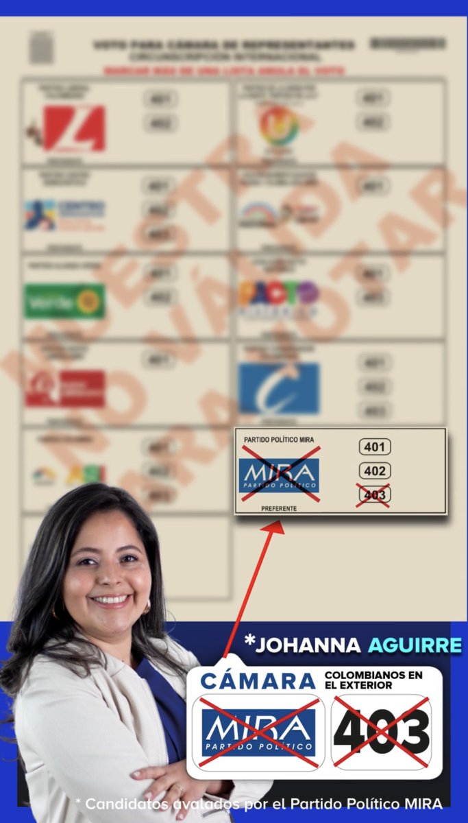mauriciomudi's tweet photo. Definitivamente #MIRAnosConviene. Sus propuestas en beneficio de todos los #ColombianosEnElExterior son motivos para votar así. #CorramosLaVoz, por la #RenovaciónAbsoluta vota #MIRA @aydeelizarazoc @AnaPaolaAgudelo @johannaaguirres @PartidoMIRA https://t.co/QUpfWpZY7W