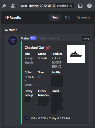 kickzburgh's tweet photo. Valor started the sale today.
Group: @SKSupply 
Bot(s): @ValorAIO &amp; @whatbotsuccess &amp; @Noble_AIO 
Proxies: @TheXYZStore (ISP) / @aycdio &amp; @DonutProxies &amp; @HollowProxies &amp; @OculusProxies &amp; @proxydrop_com (Resi)
Moral Support: @tianaporta https://t.co/hCeXxXYmKM