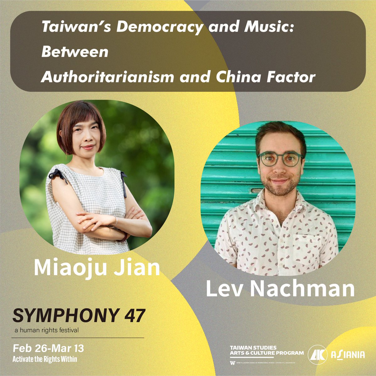 Asiania_me's tweet photo. 📢 EVENT EXTENDED 📢
Due to the positive response, the four Symphony 47 discussion panels will be available until March 23 PST (March 24 GMT+8). 
#humanrights #genderrights #Taiwan #China #HongKong #media #digitalage #arts #music  
https://t.co/GHIsmwzsZL https://t.co/iz2gcJ8bKb