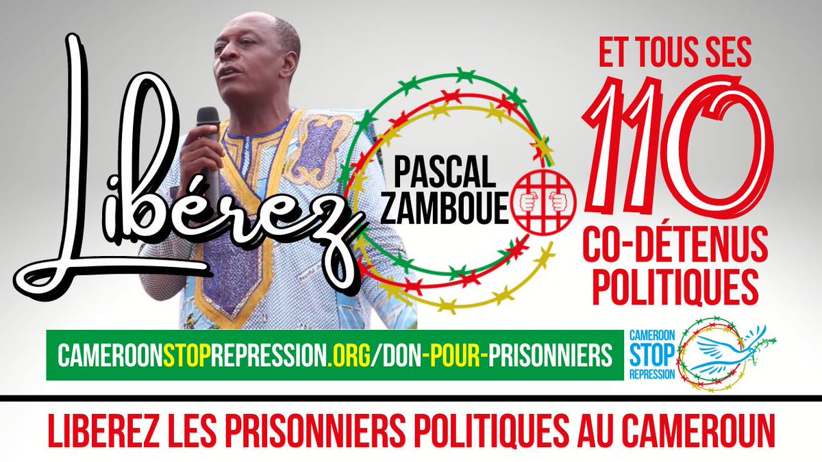 CstopRepression's tweet photo. #LibérezLesPrisonniersPolitiques 
#Liberté pour #PascalZamboue 
#CameroonStopRepression https://t.co/ZHjIcrZA1D