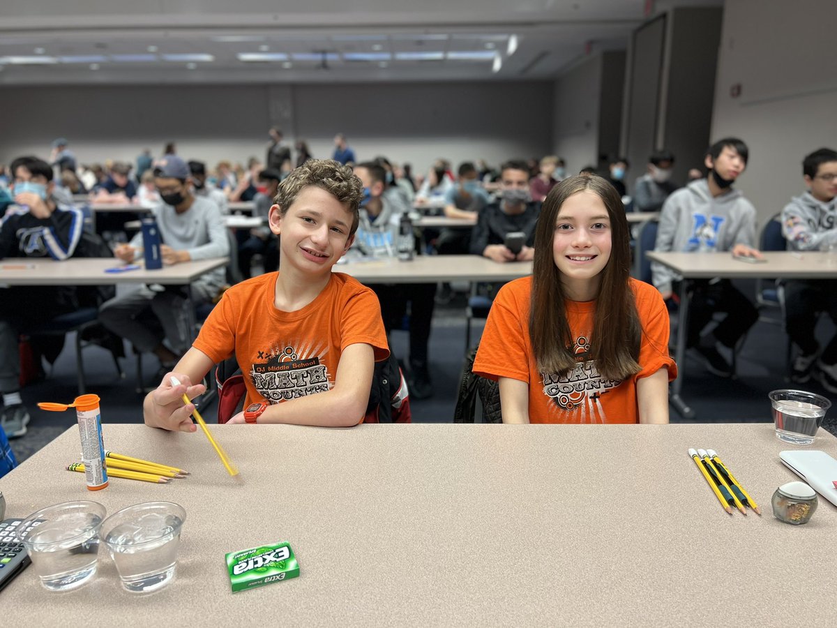 MrsKaraJensen's tweet photo. We’re here! 🧡🖤 Send these two all your luck! @MATHCOUNTS #mathcounts #GoOs! https://t.co/8Os1ce29Sn