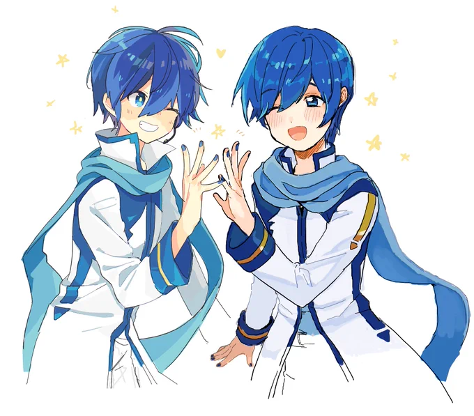 きのこさんと絵チャしたー!仲良しKAITOくんとKAITOです。 