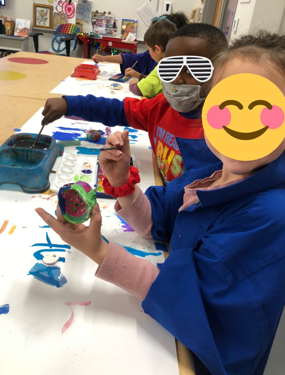SouthLakesART's tweet photo. Colorful Surface patterns with watercolor added the finish touches for our ceramics. @SouthLakesEl1 #ceramics #clay #pottery #artedu https://t.co/y31E8RoK3i