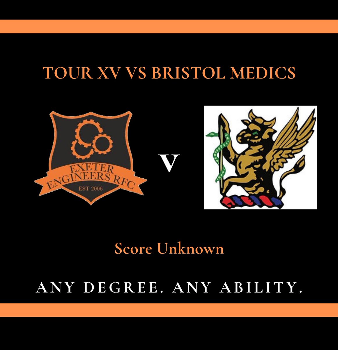Despite TUBES pulling out at the 11th hour (literally), we managed to find some rugby for Tour. Thank you to @TheUBHRFC (Bristol Medics 2s) for stepping up to fulfil our rugby needs!

#Tour
#AnyDegree #AnyAbility