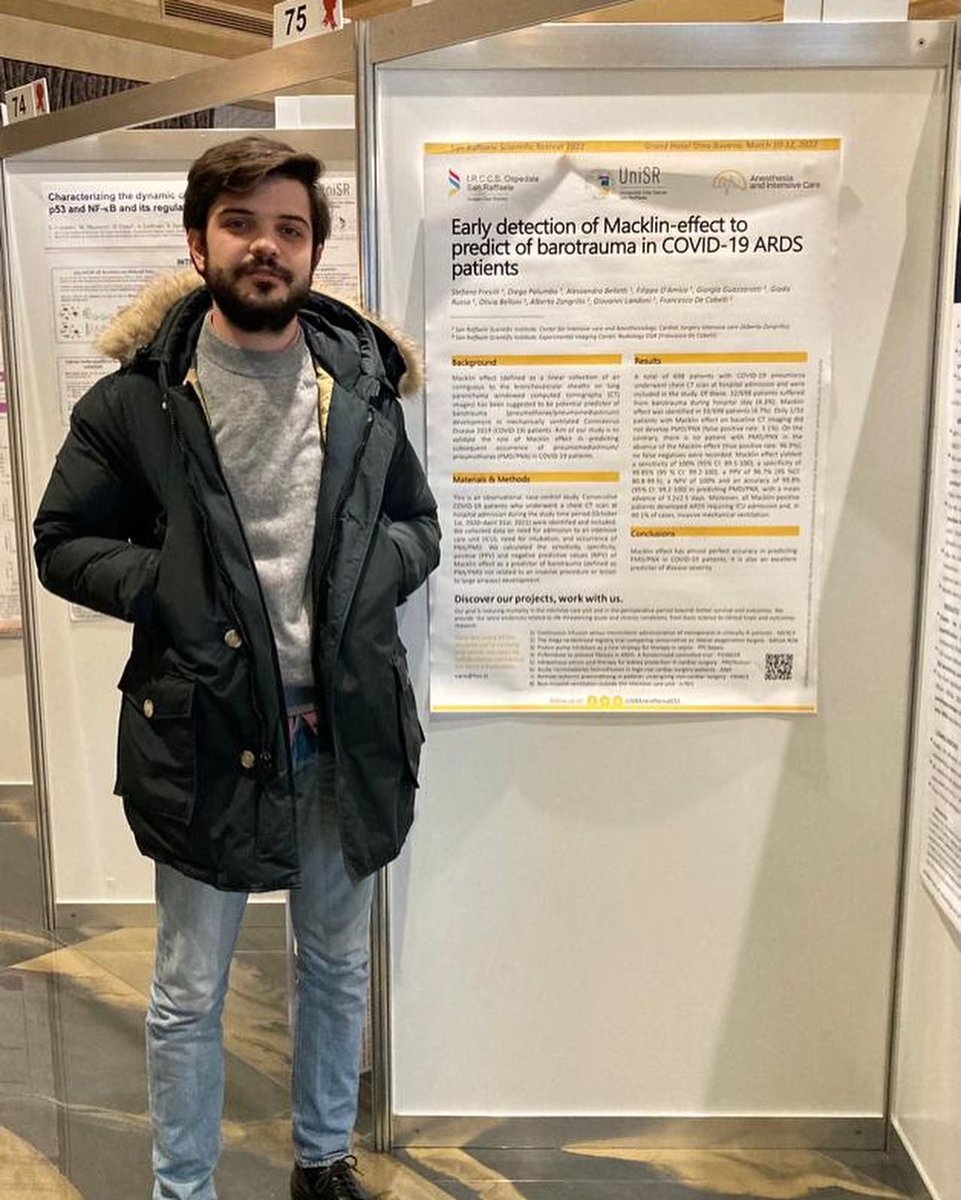SRAnesthesiaICU's tweet photo. Our young researchers presented 3 posters at #RetreatOSR2022, the annual event where basic and clinical researchers working at @SanRaffaeleMI @MyUniSR gather together to share their projects, results and fostering new collaborations. Well done 👏🏻💪🏻 https://t.co/pG6Jjq7Kg0