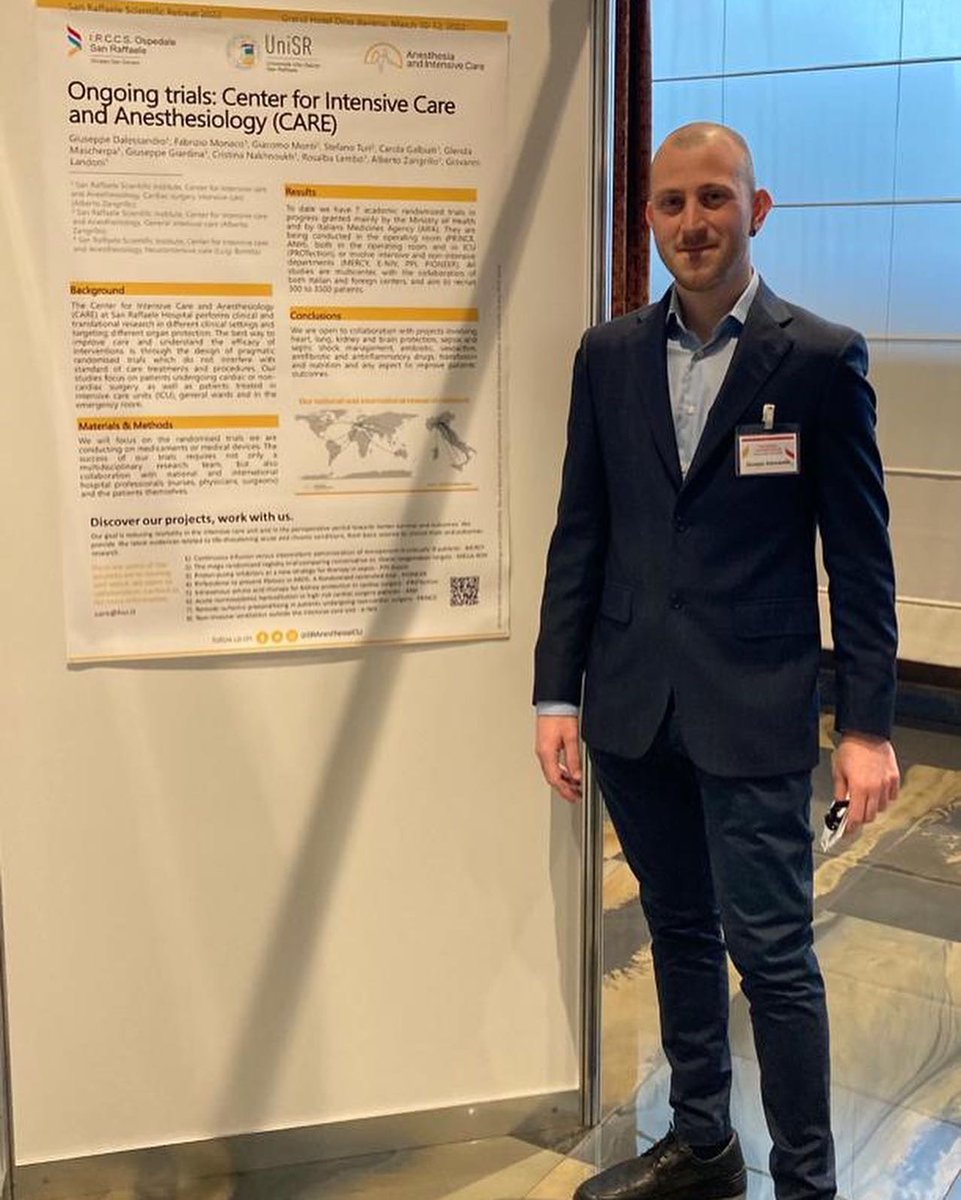 SRAnesthesiaICU's tweet photo. Our young researchers presented 3 posters at #RetreatOSR2022, the annual event where basic and clinical researchers working at @SanRaffaeleMI @MyUniSR gather together to share their projects, results and fostering new collaborations. Well done 👏🏻💪🏻 https://t.co/pG6Jjq7Kg0