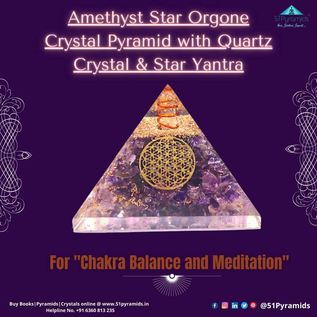 51Pyramids's tweet image. Amethyst is an extremely powerful and protective stone with a high spiritual vibration, It guards against psychic attack.

Avail your's here : bit.ly/3KBASKG

#51pyramids #AyyappaPindi  #pyramids #SpiritualBooks #crystals #copper #pyramidenergy #meditation #woodpyramids