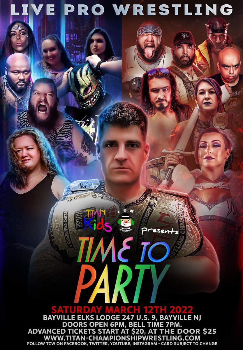 PhillySwanson's tweet photo. Last weekend I became the first ever AFCW Lions Heart Champion… TONIGHT in Bayville NJ I make my Funhouse Wrestling/Titan Kids debut and enter the battle Royal to become the first ever Tri-State Champion!! #PhillyMike is coming for all your titles 😘 #GameChanger #TriStateChamp https://t.co/twz56CywHX