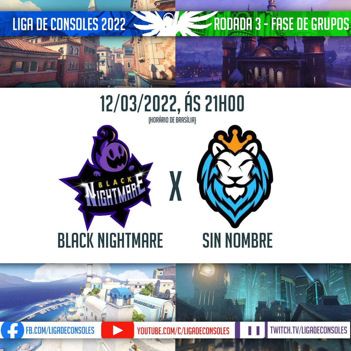 LConsoles's tweet photo. HOJE ÁS 21H00 TEM MAIS UMA PARTIDA DE OVERWATCH DA LCON 2022

BLACK NIGHMARE X SIN NOMBRE 

Ao vivo em todas as nossas redes sociais!

YouTube: https://t.co/tsljmBI7pr
Twitch: https://t.co/99u8uTJbae
Facebook: https://t.co/blMdvTNlDh https://t.co/Hafoc9iH0A