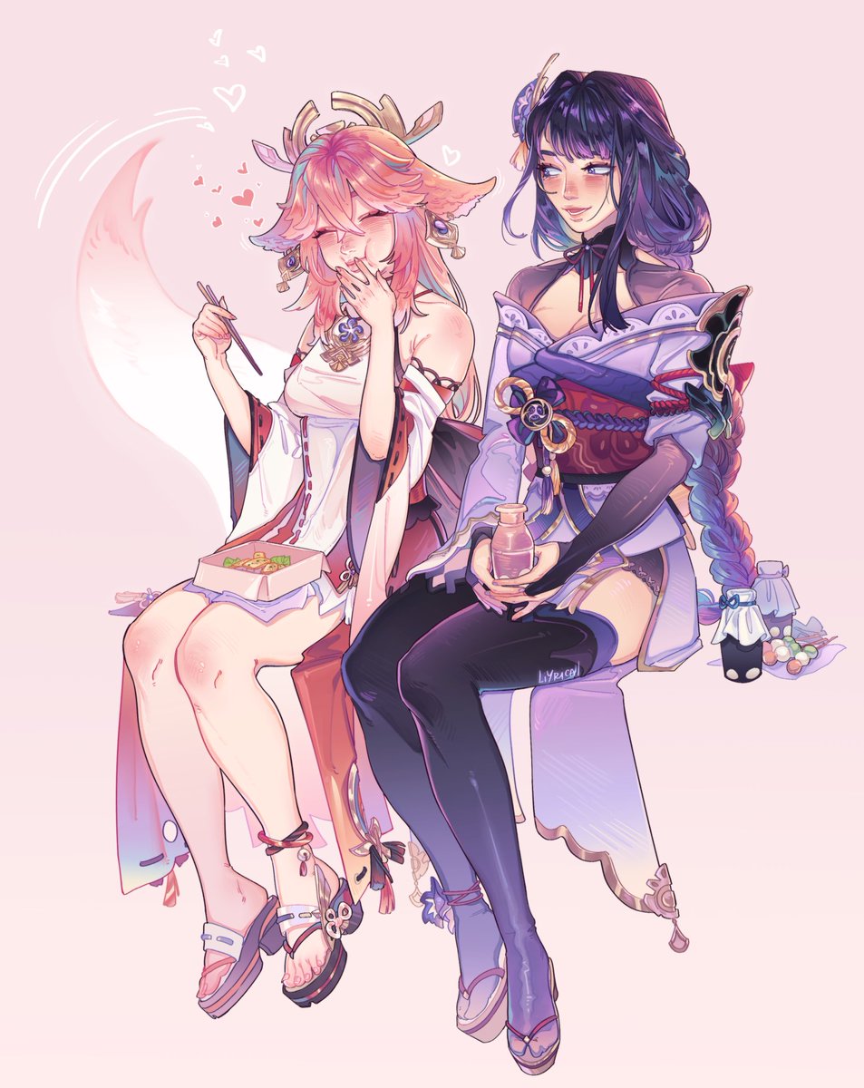 liyrical's tweet photo. 🌸 picnic date 🌸 

#eimiko #genshinimpact https://t.co/gdALeB8m4W