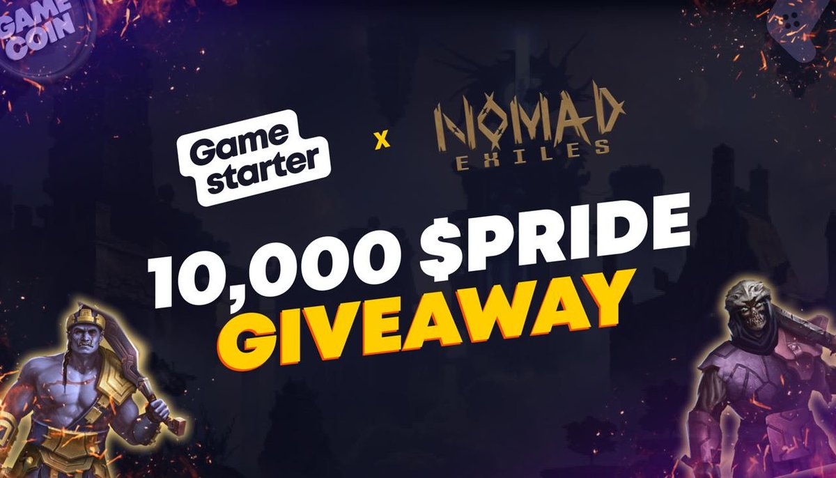 gamestarter's tweet image. 🎉@NomadExiles is doing a 10,000 $PRIDE #Giveaway!🏆

20 lucky winners will be chosen, so don't waste your time! 

⏰ Competition ends on March 18th 

FILL 👉 gleam.io/wONeg/nomad-ex…