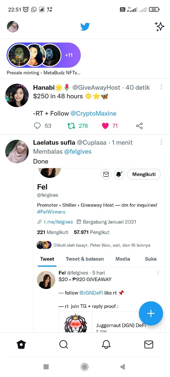 Cuplaaa's tweet photo. @GiveAwayHost @CryptoMaxine Done https://t.co/HO1uN0N4NP