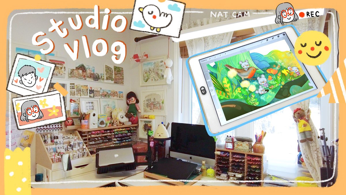 cute_everyday's tweet photo. 今週の動画です〜 😙ipadで描きましょう！と最近のスタジオ紹介する！よろしくね〜　https://t.co/Z0N65ENO8p https://t.co/1dRceRHJQR