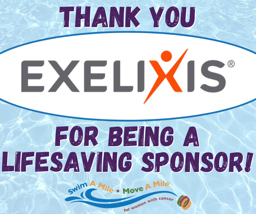 swim_mile's tweet photo. Thank you, @ExelixisInc, for being a Lifesaving Sponsor of the 2022 Swim A Mile / Move A Mile for Women with Cancer! Exelixis is on a mission to help cancer patients recover stronger and live longer. Learn more at https://t.co/rLXtSZYVVV
#WCRC #SwimAMile #MoveAMile https://t.co/H5Cc6gBDY1