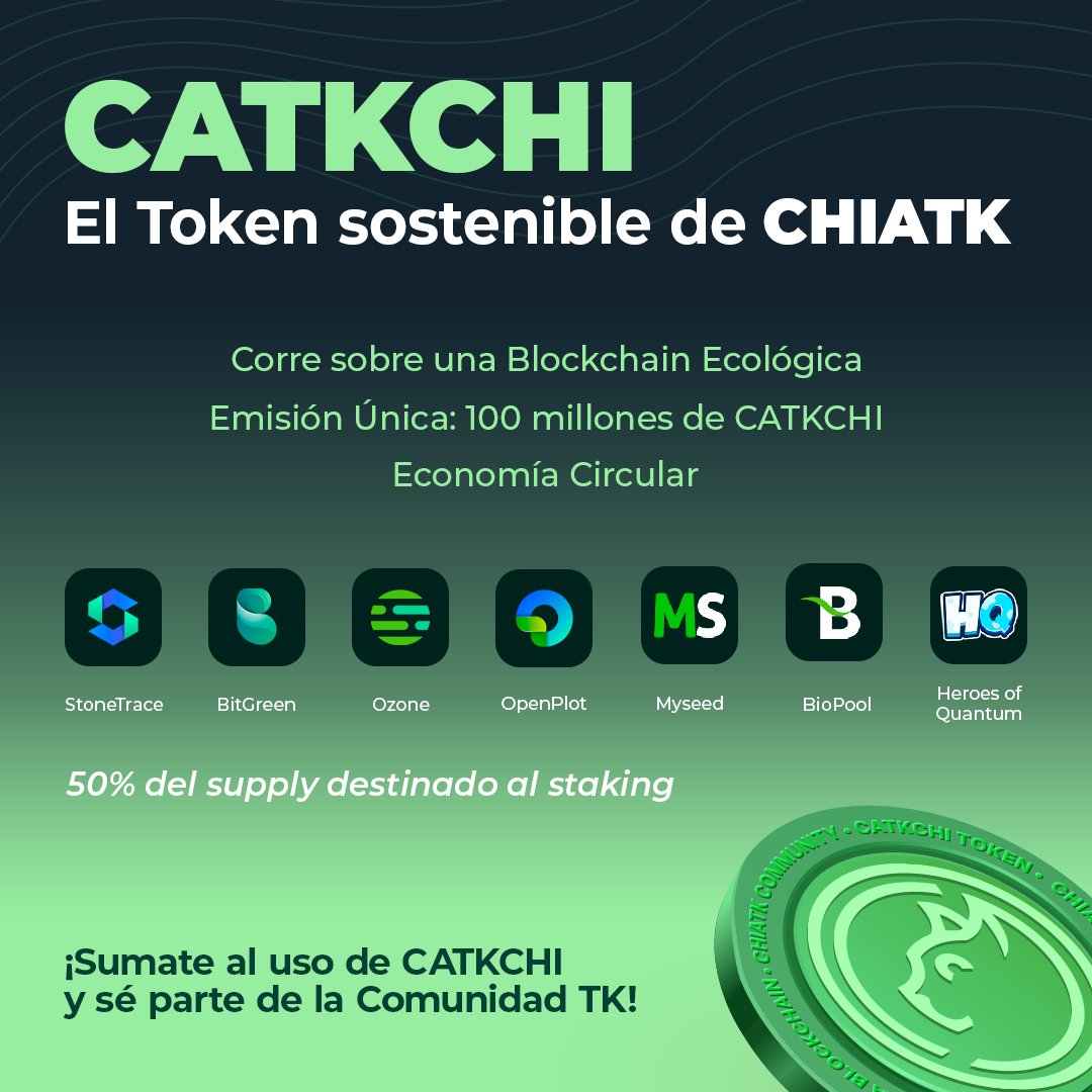 ChiaTKoficial's tweet photo. #Catkchi, un token con usabilidad real💲... No pierdas la oportunidad,📈 esto es solo el comienzo de algo muy grande.🌎 https://t.co/LEP2xATEyo