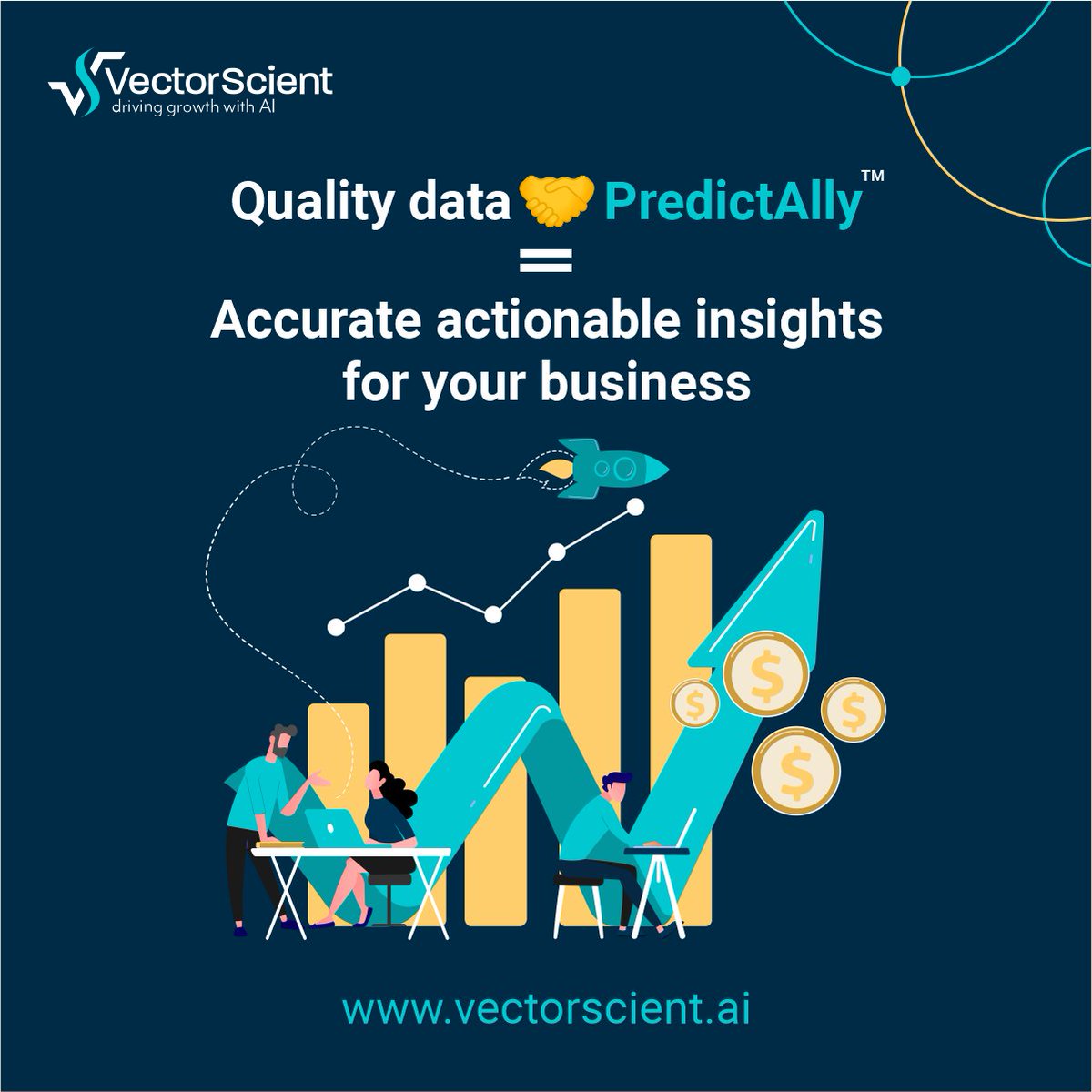 VectorScient's tweet photo. With built-in mechanisms for measuring prediction accuracy &amp; detecting model retraining needs, PredictAlly™ delivers highly accurate predictions around #customerbehavior, loyalty &amp; #customeracquisition consistently.
Schedule demo today: https://t.co/mAu5G78Tpw

#DataAnalytics https://t.co/eimVlmvR5c