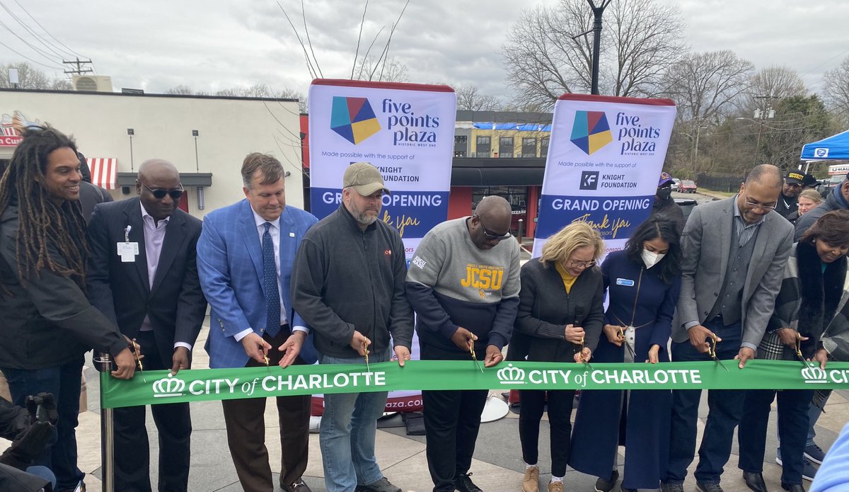 alysoncraigCLT's tweet photo. An exciting day here to celebrate the grand opening of Five Points Plaza! #cltcc #clturbandesign https://t.co/WiVFPCoHm3