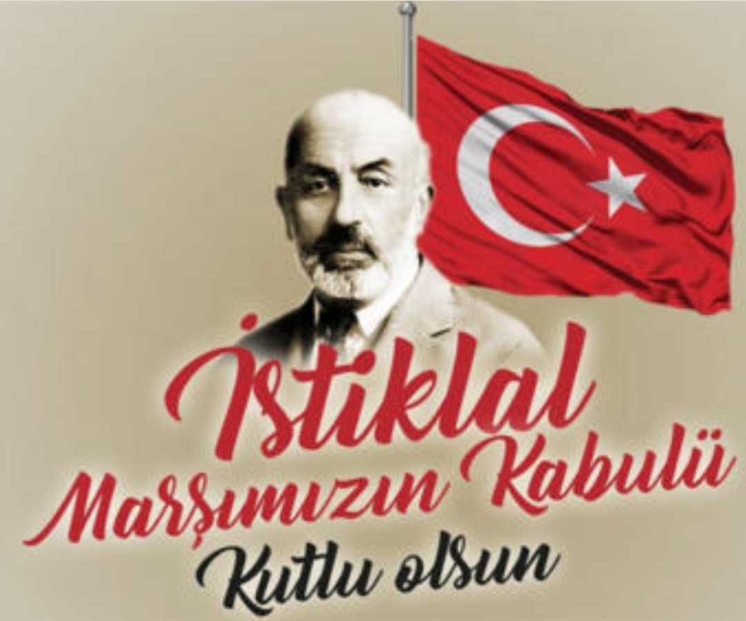İstiklâl Marş'mızın kabulünün 101.yılı kutlu olsun. Şairin ruhu şad olsun, mekanı cennet olsun. Allah kimseyi marşsız ve bayraksız bırakmasın.
<a href="/akkay_esra/">Esra Akkay</a> <a href="/ebrucinaz/">Ebru Çinaz</a> <a href="/oznureroglu84/">Öznur EROĞLU</a> <a href="/MelekElifMetin1/">Melek Elif Metin</a> <a href="/Sevaltbs/">Seval Atbaş</a> <a href="/BahcesehirBursa/">BK Bursa Bademli Kampüsü</a>