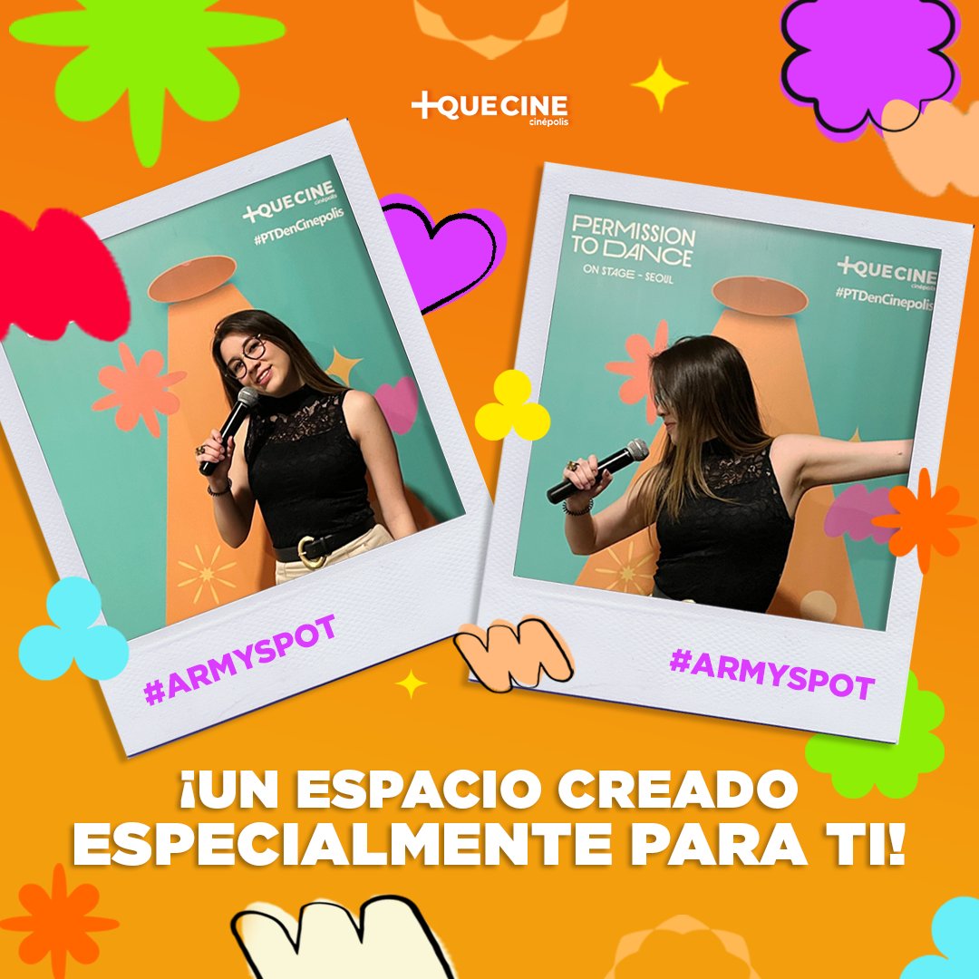 MasQueCineLatam's tweet photo. ¡El gran día llegó! Nos unimos junto con #ArmyMx para hacer posible el #ArmySpot. Ubíquenlo en su cine y suban sus fotos usando el #PTDEnCinépolis  🥰🤳📸 ¡Ya queremos verlas! https://t.co/gvEm99FG9Y
