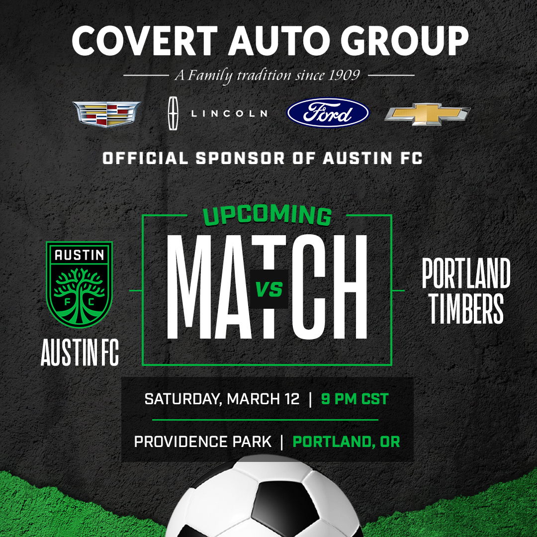 covertcadillac's tweet photo. It's Keep Austin Weird vs Keep Portland Weird tonight!
We are proud to be a part of the Covert Auto Group as a sponsor of Austin FC π₯
https://t.co/8vqmUCQUqL
#AustinFootballClub #AustinProud #AustinSportsClubs #AustinSports #Austin #ATX #CovertAutoTexas #CovertTexas https://t.co/aBpiLtDBhl