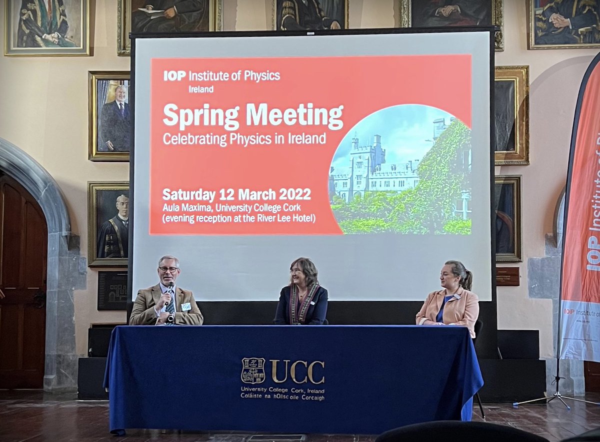 MarkLangtry's tweet photo. Really enjoying the @IOP_Ireland #IOPSpring @UCC Wonderful to be back in person! Excellent Irish physics research on display with the Rosse medal finalists. Engaging talks with @MetEireann @PhysicsNews @SarahKMarkham @MacroQuantumMat #Physics #IOP https://t.co/VsnrTZ4WVb