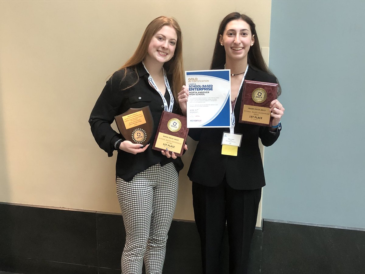 NAHS_DECA's tweet photo. Both school stores (food and retail) won 🏆 1st place.  Great job Zoe, Allie, Kara, Casey, and everyone else who made the school stores a success. https://t.co/bfq5pk0NXu