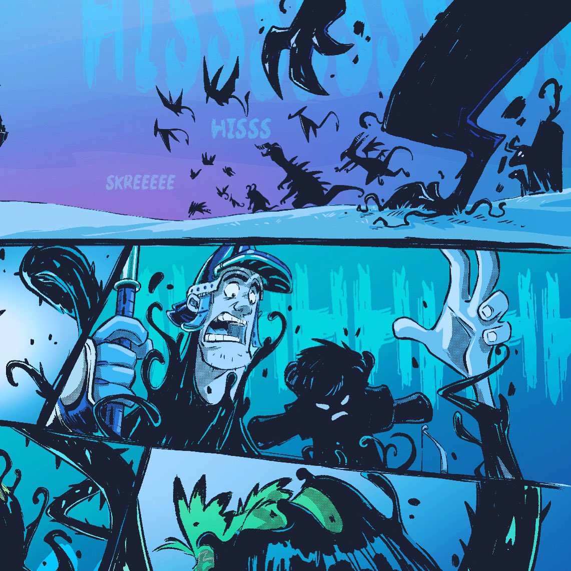 D__Gee's tweet photo. Shadow demons?! Another #sneakpeek @ my #WiddaW story in R.A.I.D. @raidpress ‘s latest anthology #KLAATU! The #kickstarter is live right now! Don’t miss out!
Find it here! ~~~~> https://t.co/R1zpc63AuL https://t.co/v8swJqQSey