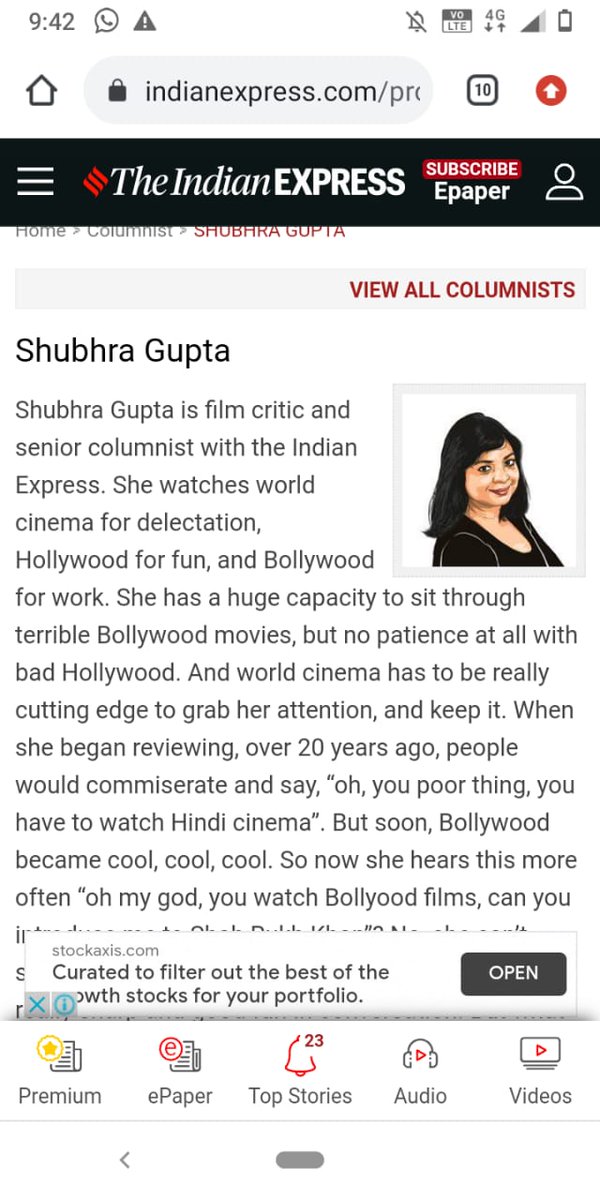 Sharabh_Vishnu_'s tweet photo. Filthy ß!π©h @IndianExpress your critic is worth less &amp; base less. https://t.co/fUlxpB9gaW