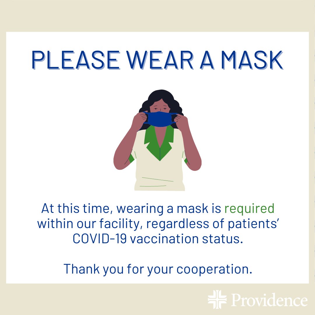 Although Washington's mask mandate has been removed for many indoor settings as of today, masks are still required in medical facilities. 

For more information, visit the <a href="/WADeptHealth/">Washington State Department of Health</a> website at: doh.wa.gov/emergencies/co…