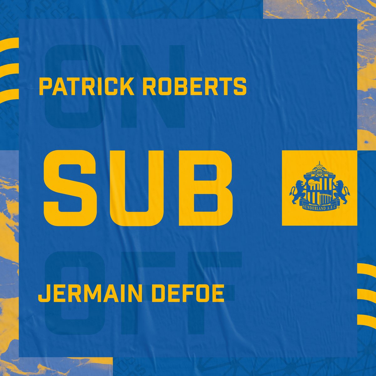 SunderlandAFC's tweet photo. 64' We make our third and final change.

[0-0]

#SAFC | #SUNCRE https://t.co/Ebs2uOtcVg